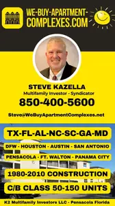We Buy Apartment Complexes Vertical Banner 850-400-5600